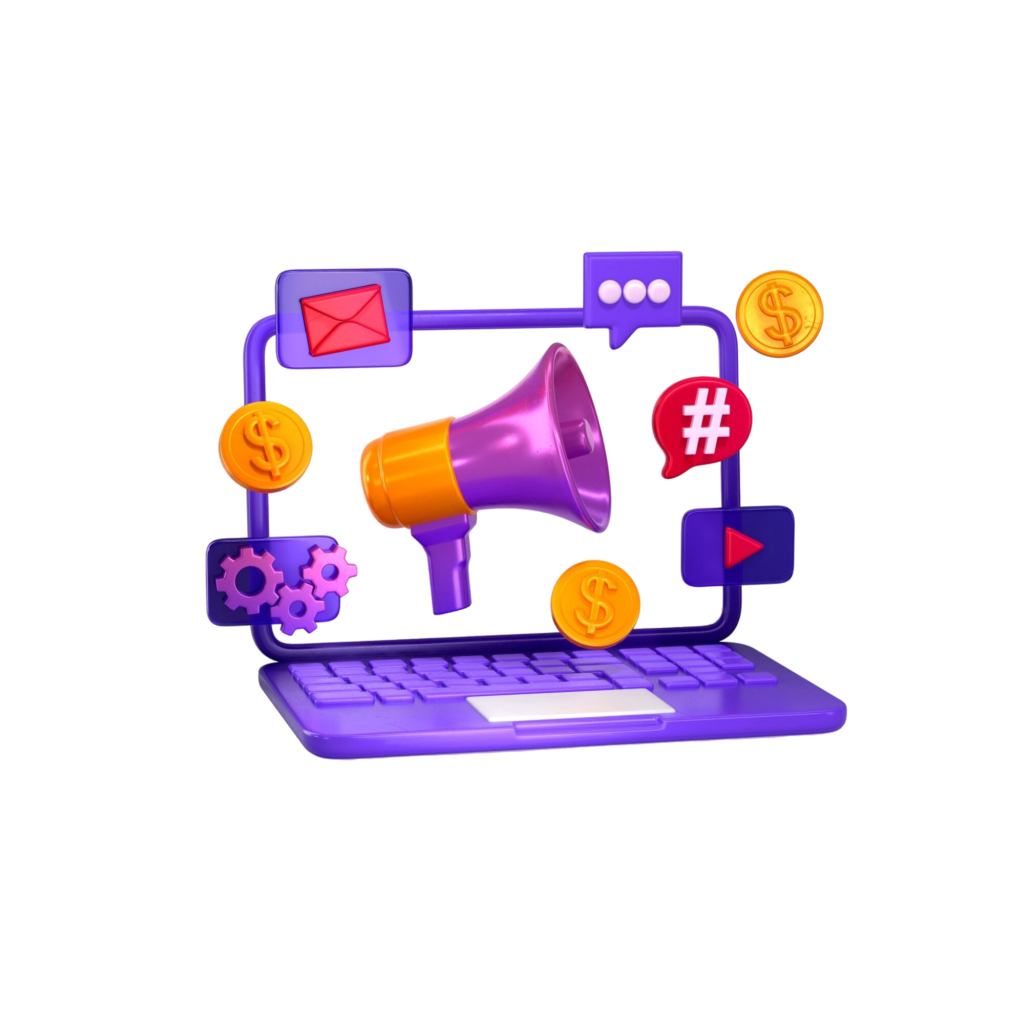 online marketing social media promotion illustration